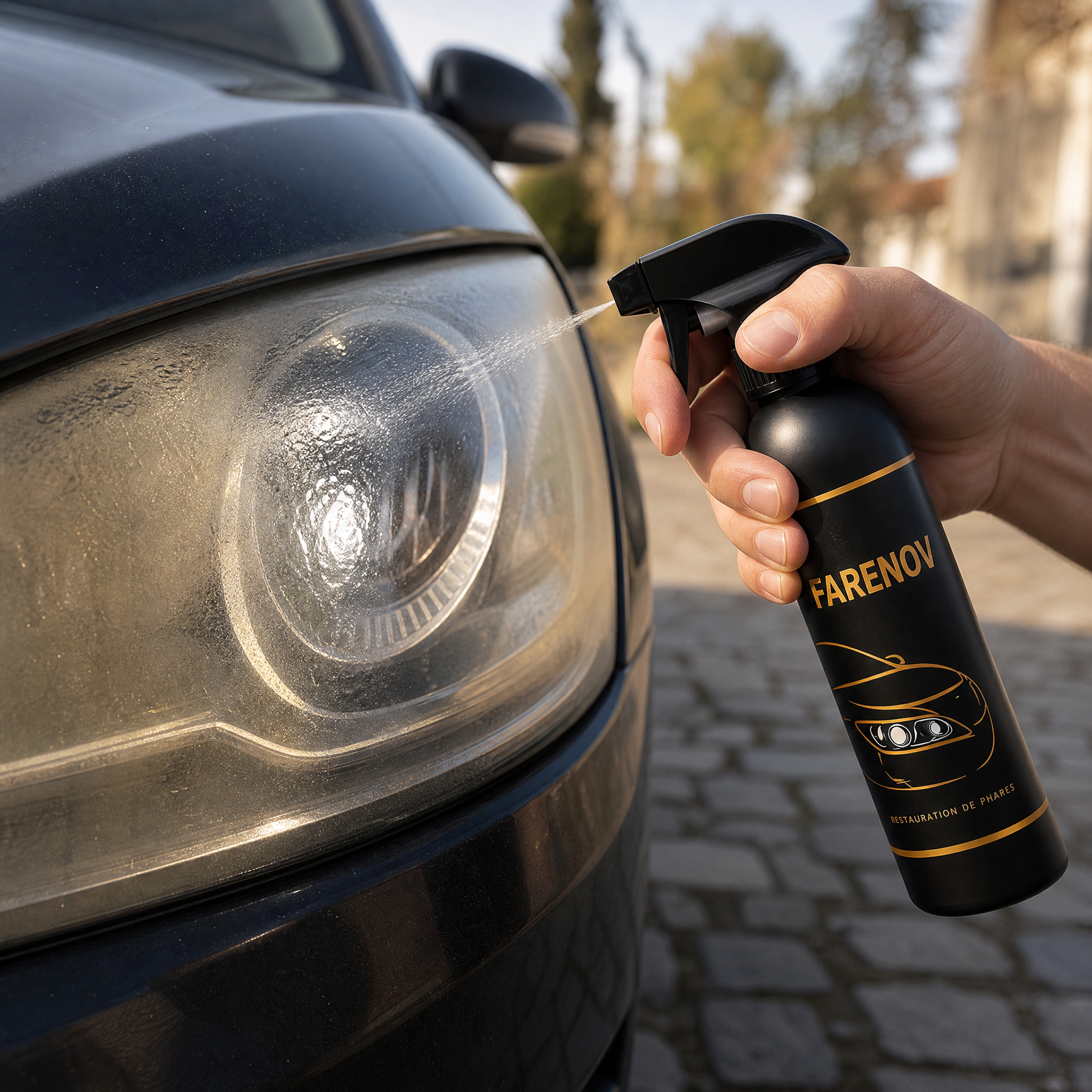 Farenov® — Spray Restaurateur de Phares "Phares Neufs en 30 Secondes"
